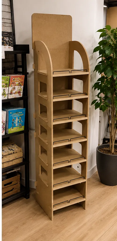 Présentoir brochures en bois sur-mesure